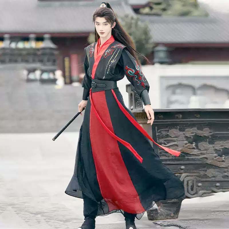 敦煌風 漢服 メンズ 中華風 古装 武侠 剣客 コスプレ 衣装 宮廷風 漢元素 上下セット 学園祭 クラス衣装 大人 男性 春 秋 イベント 舞台衣装 演劇 撮影用 中国伝統衣装 ハロウィン パーティー コスチューム おしゃれ 仮装