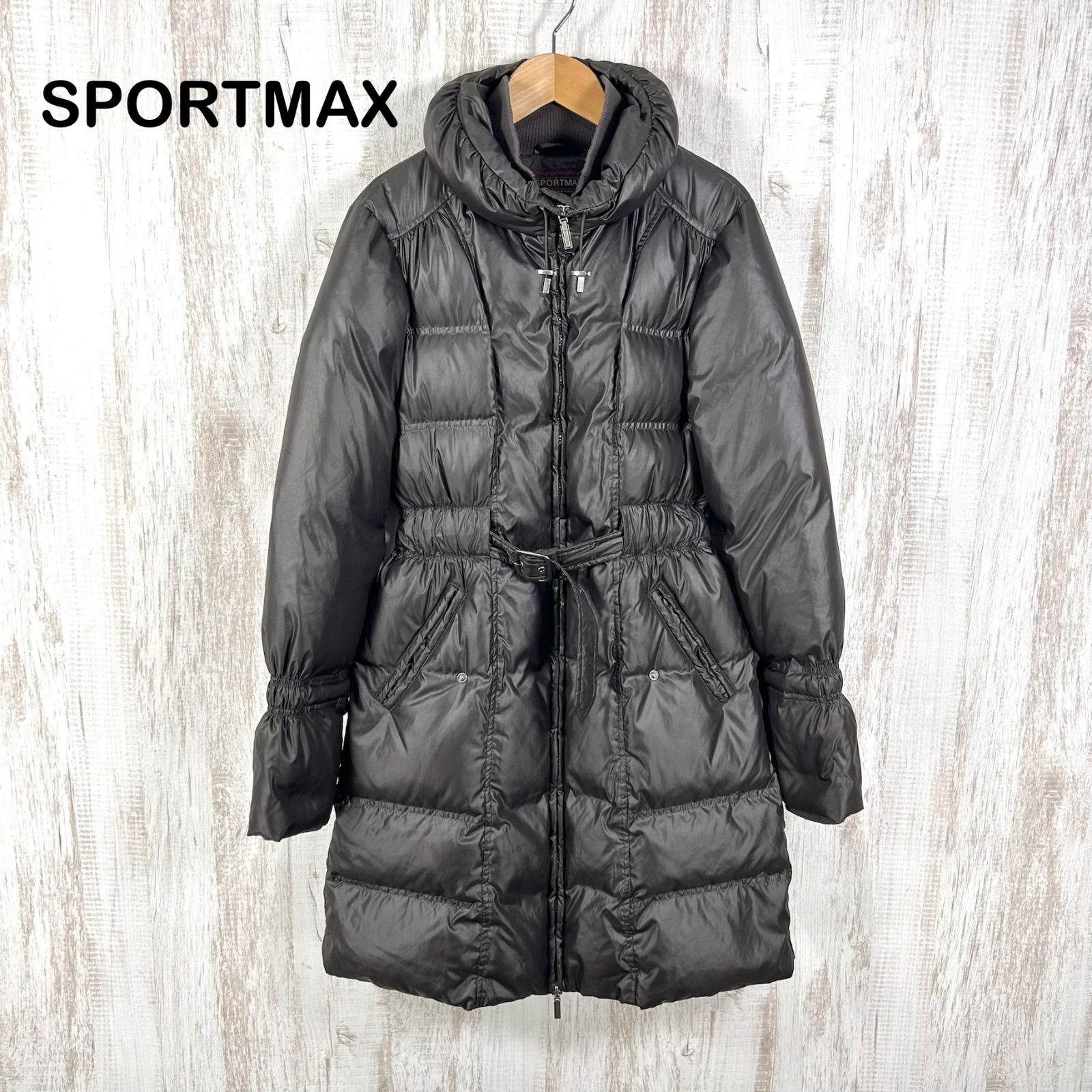 MAX MARA SPORTMAX CODE マックスマーラ スポーツマックスコード ベルト付き ダウンコート ブラウン