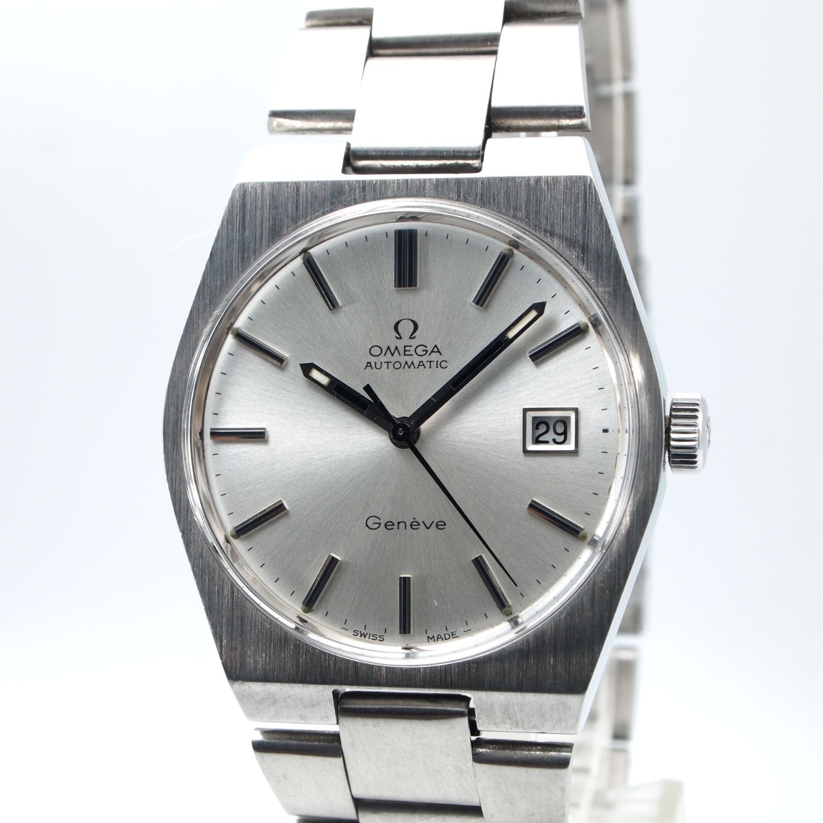 OH済 オメガ Geneve Silver 1972メンズ Cal.1481 自動巻き 純正ベルト付属