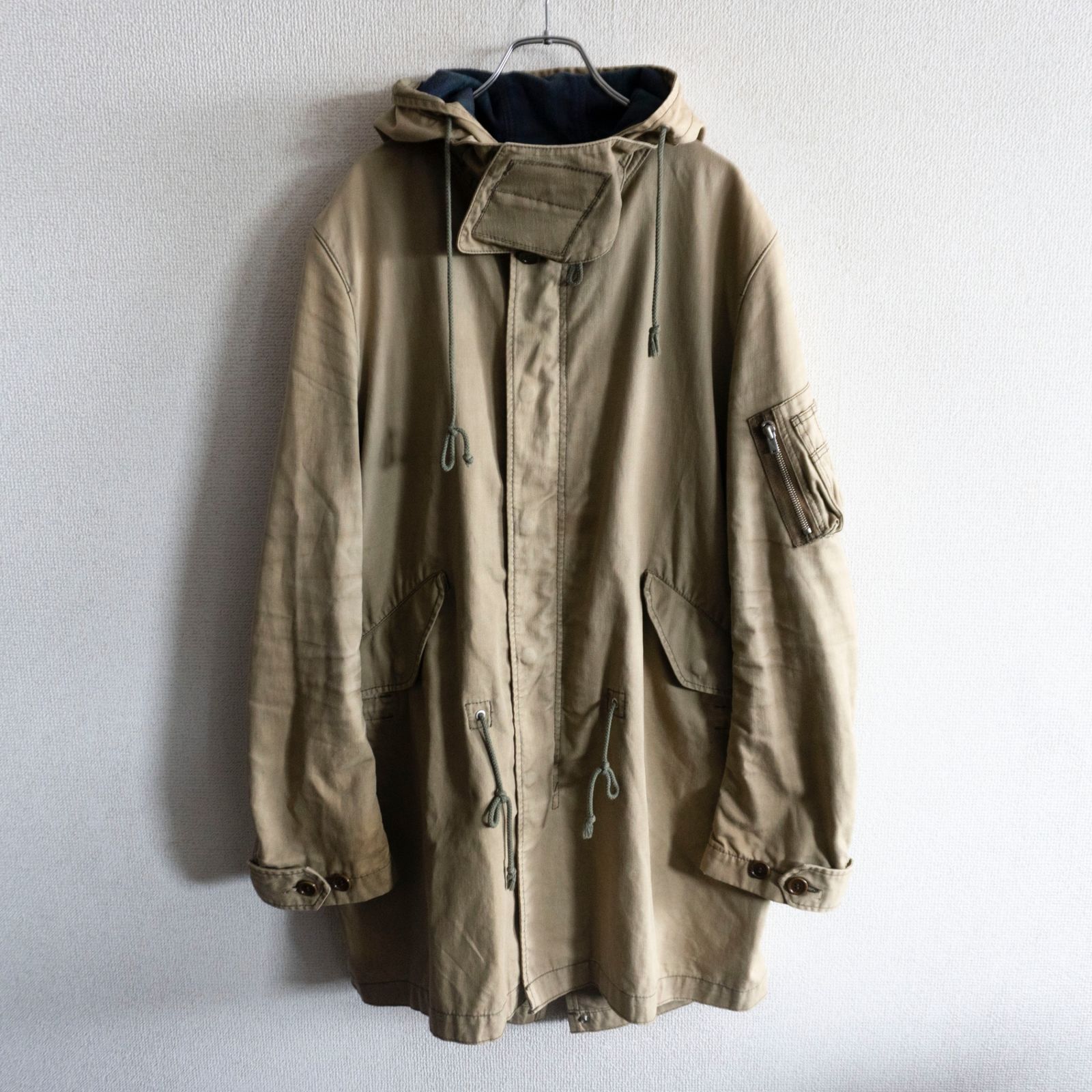 【AD2011】COMME des GARCONS HOMME【コットン ヘンプ混紡 モッズコート】Ｌ コムデギャルソンオム s2606105