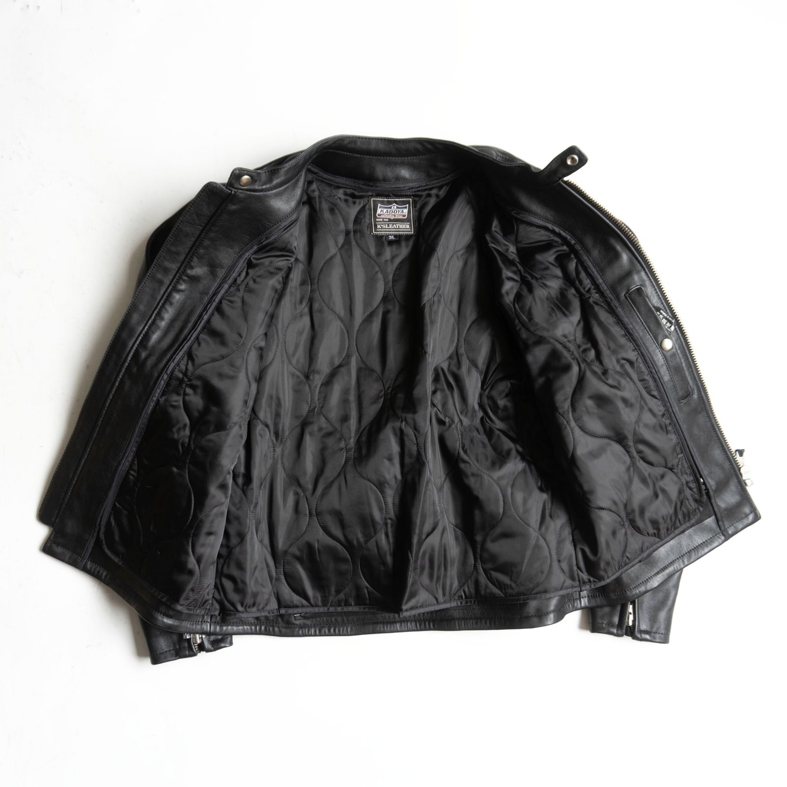 美品/ビッグサイズ】KADOYA【シングルライダースジャケット】 3L