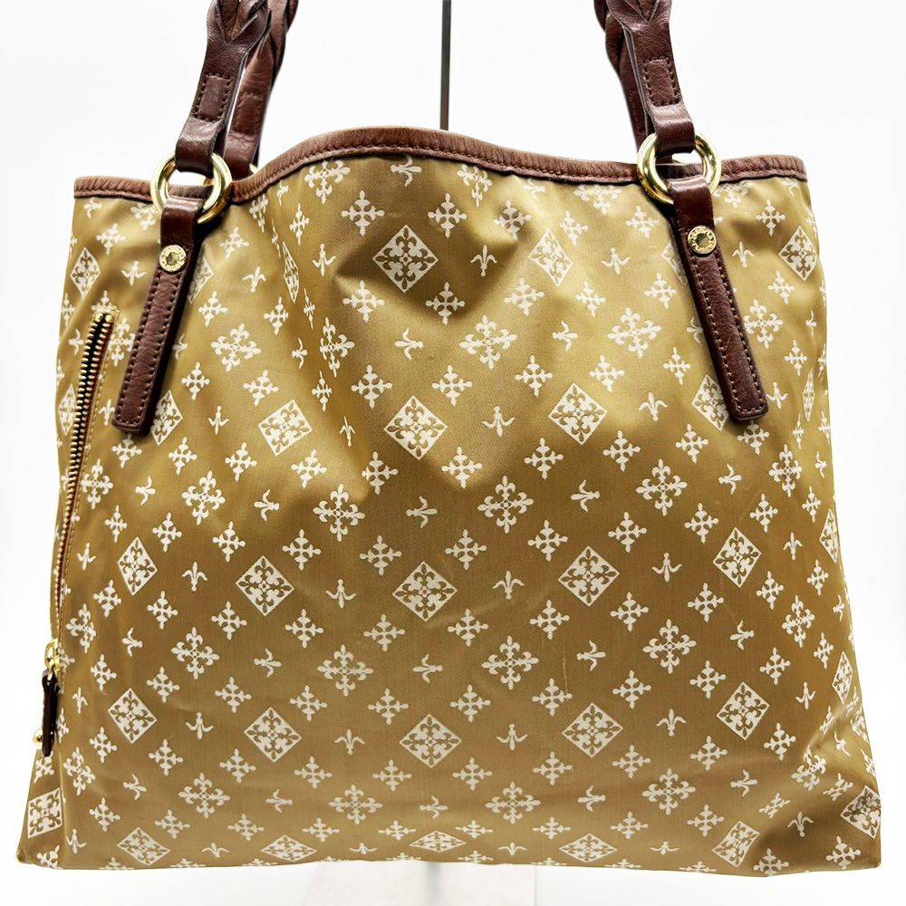 russet ショルダー&ハンドバッグ 2way ゴールド金具 総柄 ブラウン 美 