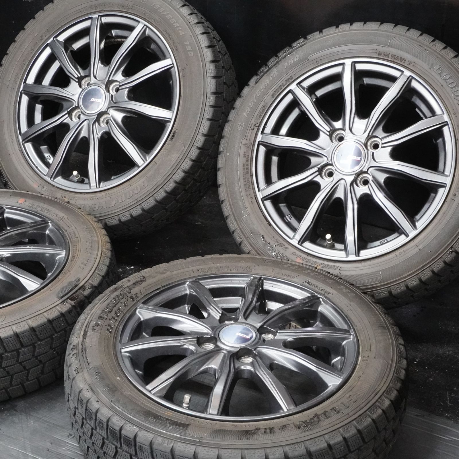 売り切り 21年製 バリ山 グッドイヤー アイスナビ7 155/65R14 BADX