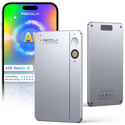 【新品】AIボイスレコーダー【生産性を爆上げ?第二の頭脳】Recolx AI議事録 超高精度文字起こし/最先端AI自動要約/同時通訳/行動リスト/AIに質問/話者識別機能/専門用語 通話/対面録音 AI指向性収音レコーダー 最大7m音声収音 ad0188b3