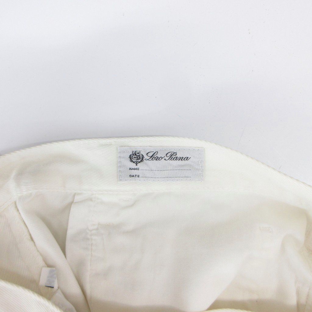 ロロピアーナ Loro Piana ストレートパンツ スラックス コットン 32 白