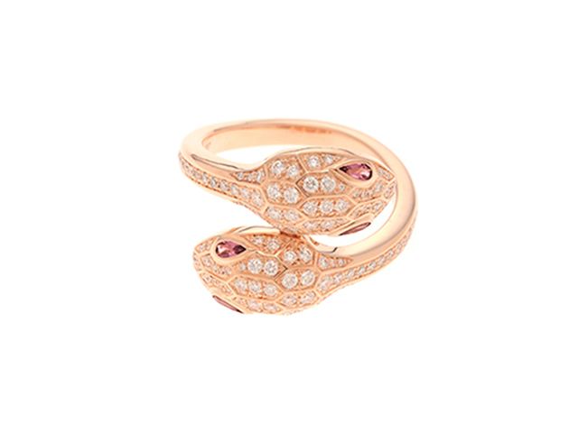 BVLGARI　ブルガリ　ジュエリー　貴金属･宝石　セルペンティセドゥットーリリング　K18PGピンクゴールド　ダイヤモンド/ルベライト　55号　7.8g　 358107 【中古】【432】