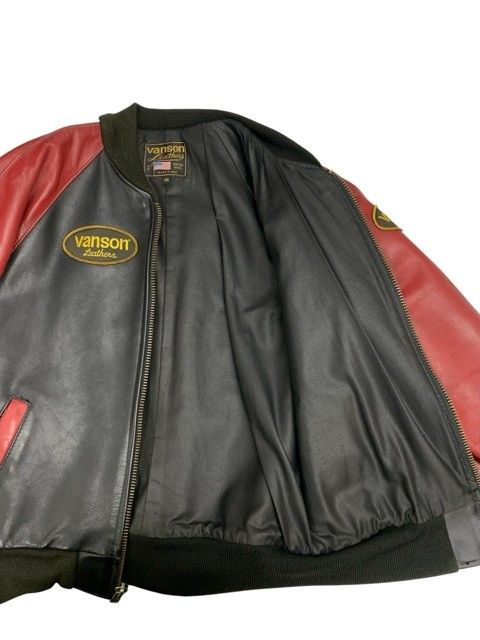 VANSON/バンソン/レザー/スタジャン/サイズ36/レッド＆ブラック/メンズ