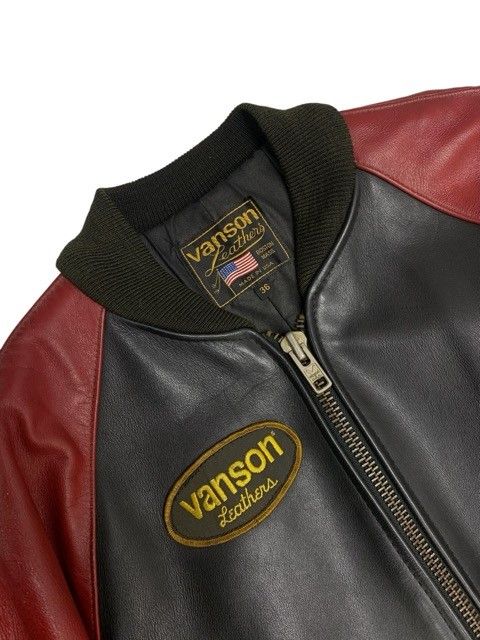 VANSON/バンソン/レザー/スタジャン/サイズ36/レッド＆ブラック/メンズ