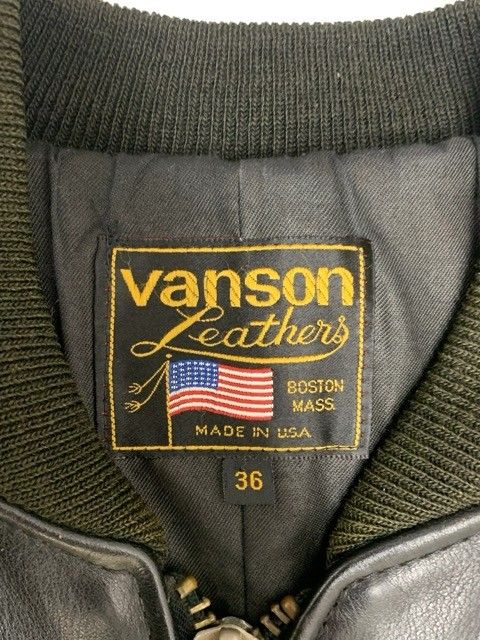 VANSON/バンソン/レザー/スタジャン/サイズ36/レッド＆ブラック/メンズ