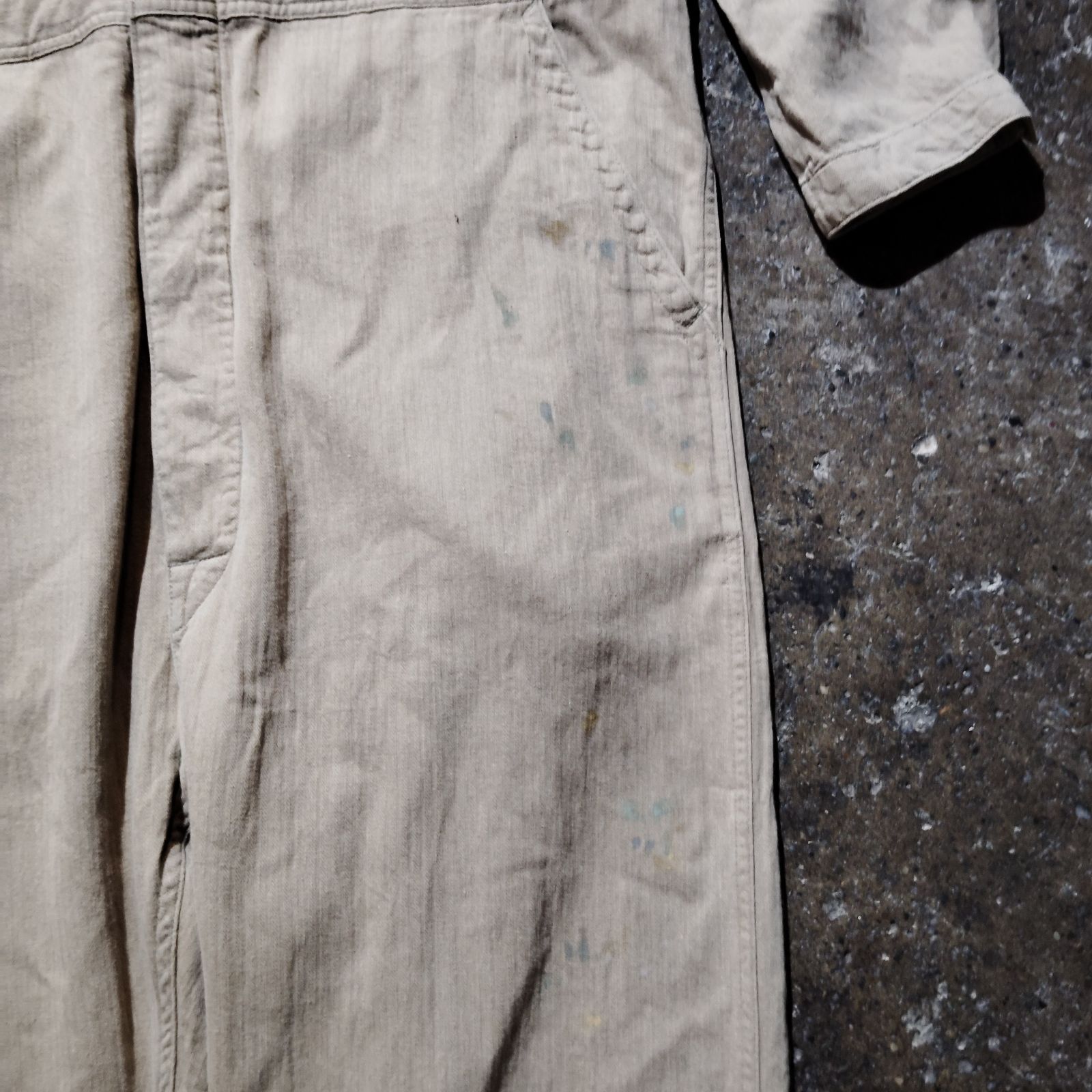 RRL Linen Cotton Herrinbone Coverall ペイント加工 リネンコットン