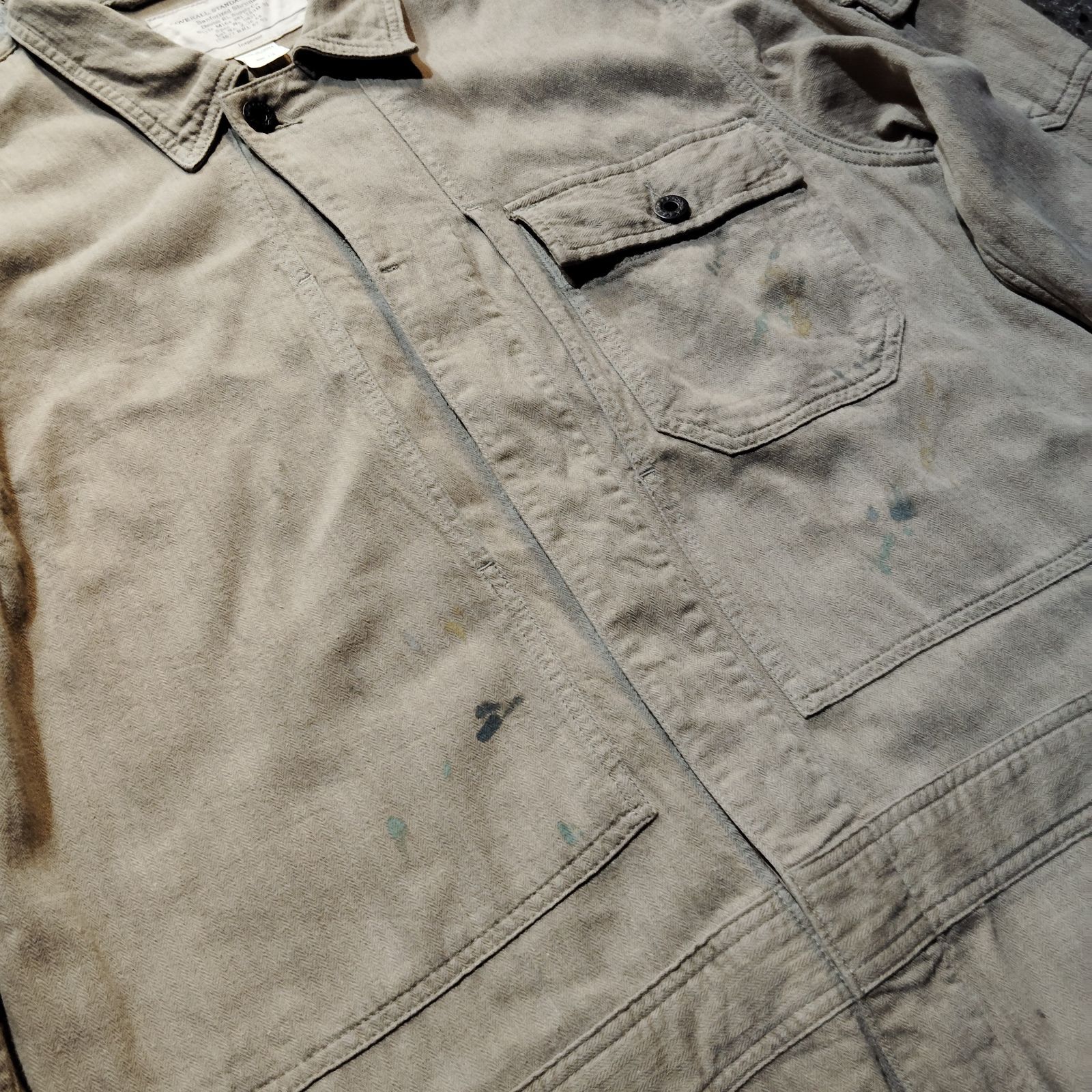 RRL Linen Cotton Herrinbone Coverall ペイント加工 リネンコットン