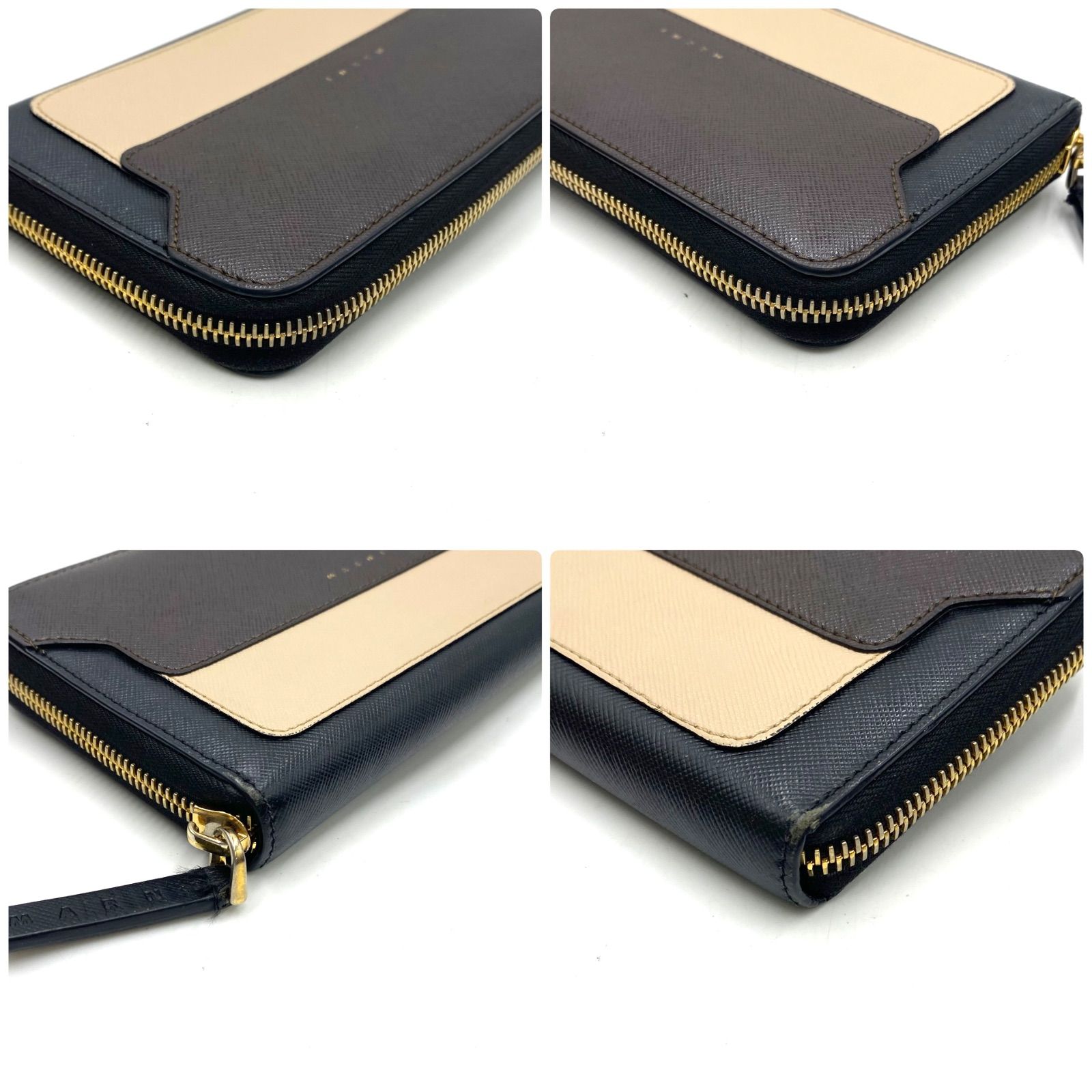 MARNI マルニ 長財布 ウォレット ラウンドジップ レザー サフィアーノ