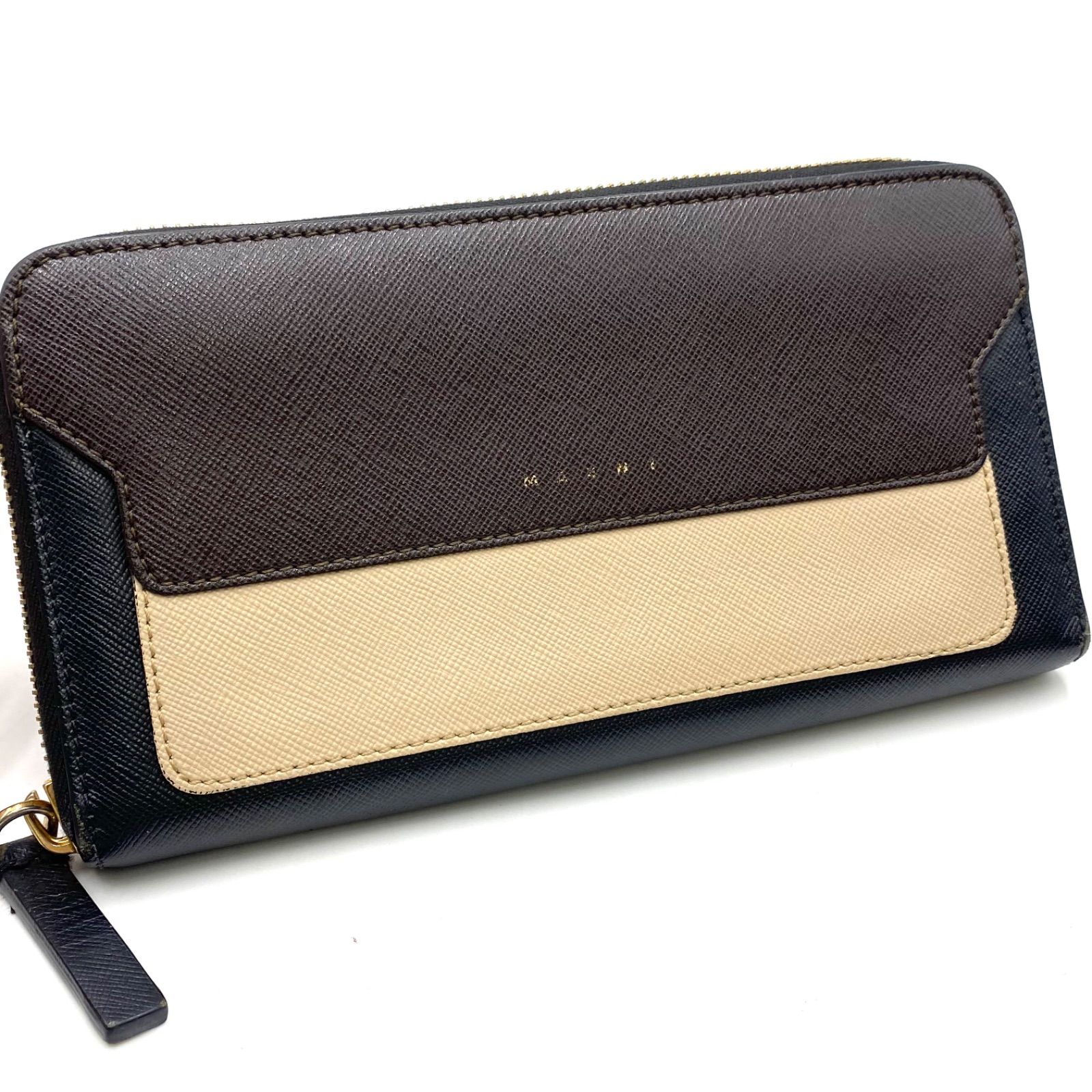 MARNI マルニ 長財布 ウォレット ラウンドジップ レザー サフィアーノ