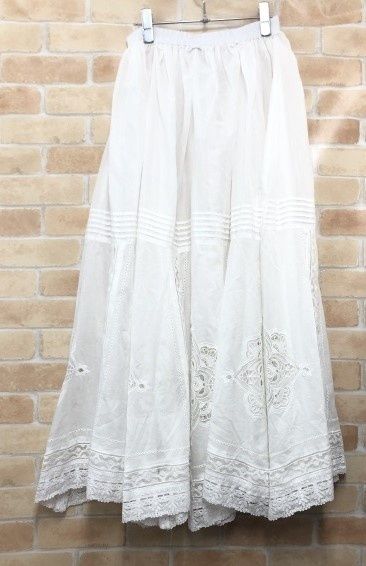 【中古】 26ss IENA イエナ コットンレーススカート 26060900210120 ホワイト 36 111455596
