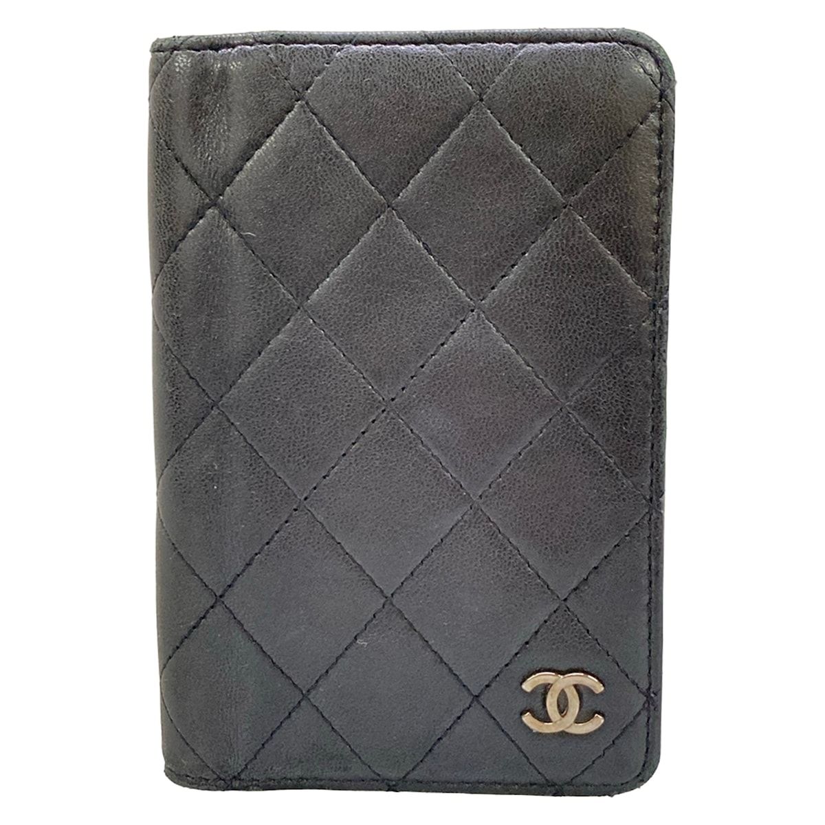 CHANEL(シャネル) 手帳 マトラッセ 黒 ココマーク/シルバー金具 ラムスキン