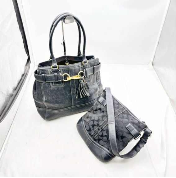 【送料無料】COACH人気2点セットコーチ トートバッグ＆シグネチャーショルダーバッグ レザー キャンバス レディース まとめ売り