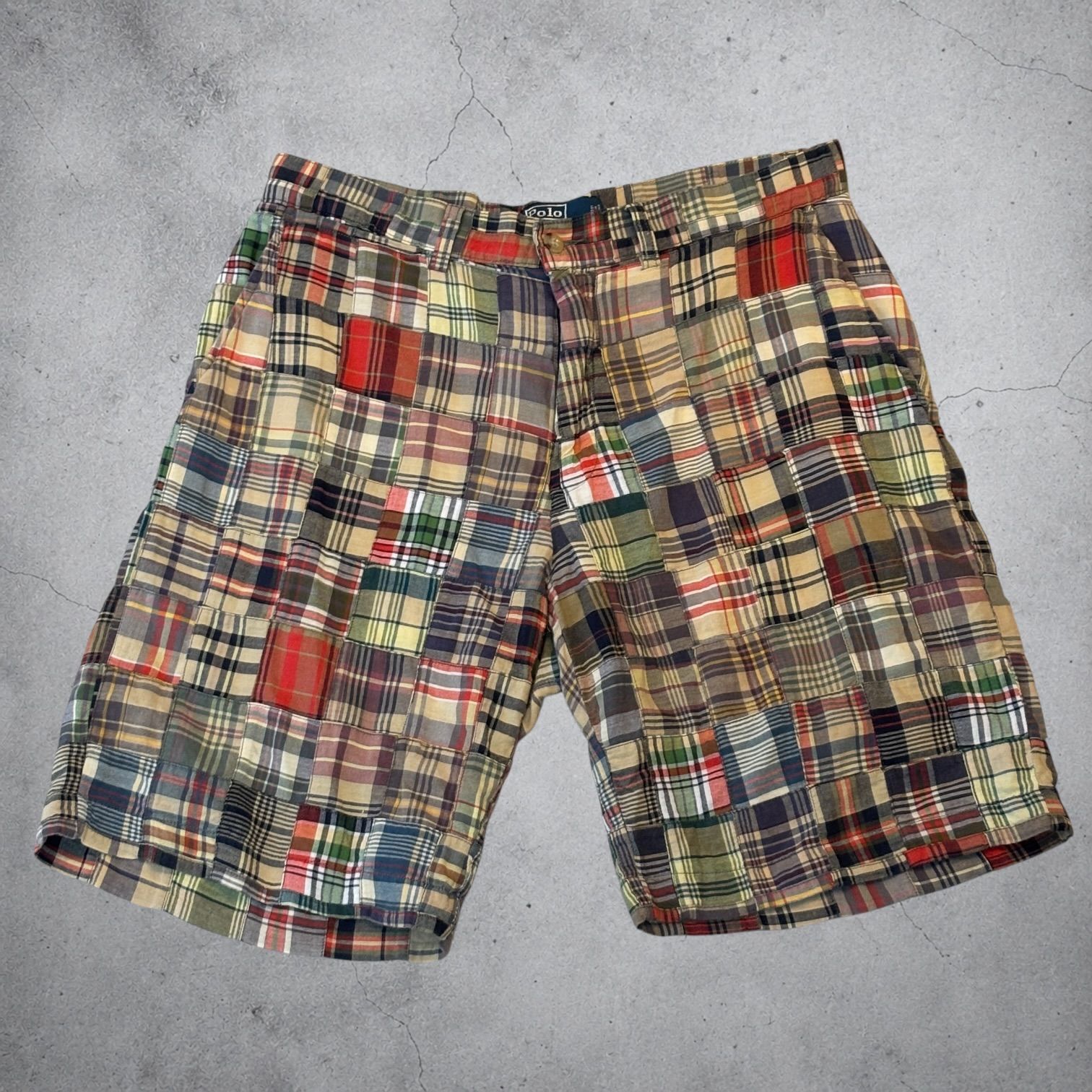 00s Polo Ralph Lauren patchwork shorts ポロラルフローレン パッチワークショーツ w32 マルチカラー 古着