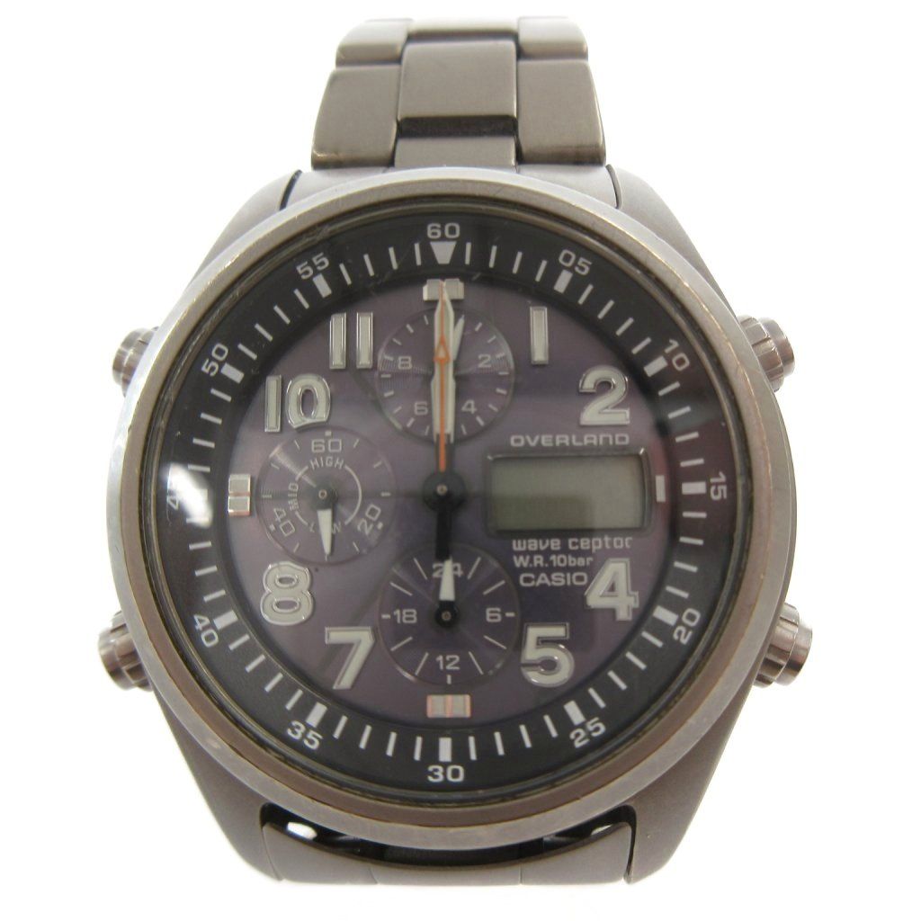 カシオ CASIO OVERLAND 腕時計 ウォッチ アナデジ タフソーラー 文字盤ネイビー シルバーカラー OVW-500BJ /FF