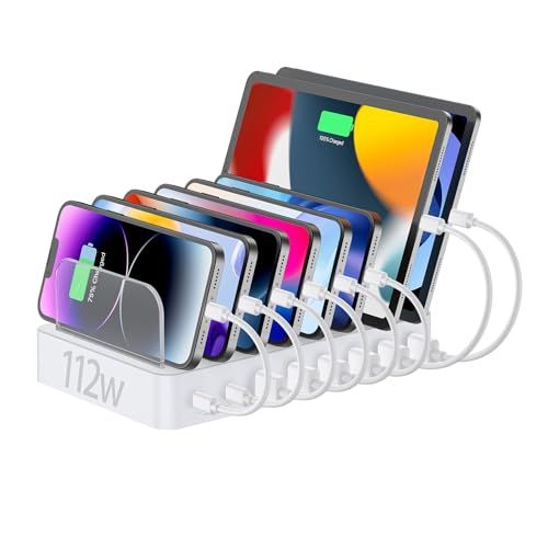 Unitek 2025 USB PD充電ステーション 8ポート PD20W*2+USB A*6 卓上充電スタンド 75W 8台同時収納 1.5A/2.4A/3A スマートIC搭載 複数台対応 Android/iPhone/iPad/kindle/タブレットｍａ