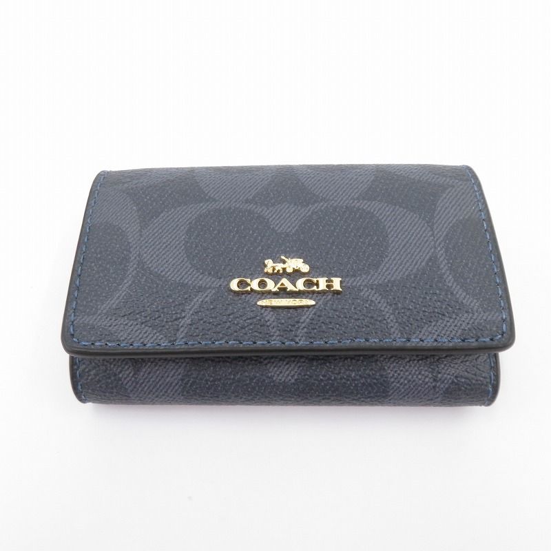 【瀬戸大橋店】 中古 COACH | コーチ キーケース シグネチャー ファイブ リング M2144-77998 ネイビー 【135】 9,216円