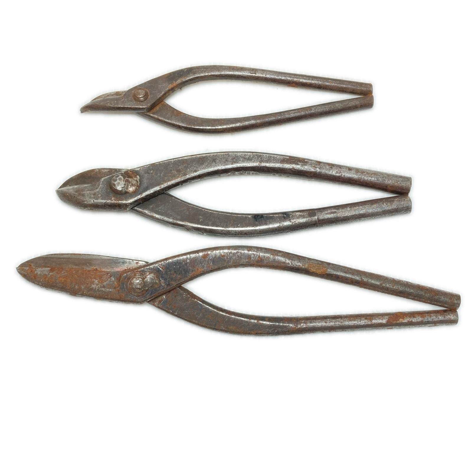 盛久 ステン用 金切鋏 3本セット 刃長90mm,全長330mm/刃長45mm,全長275mm/刃長45mm,全長240mm サビ有