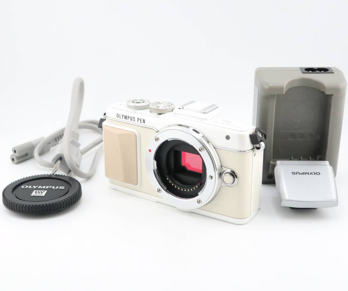 ★美品★ショット数14,720回★オリンパス OLYMPUS E-PL7 ボディ ホワイト 充電器付★　W0619＃5271