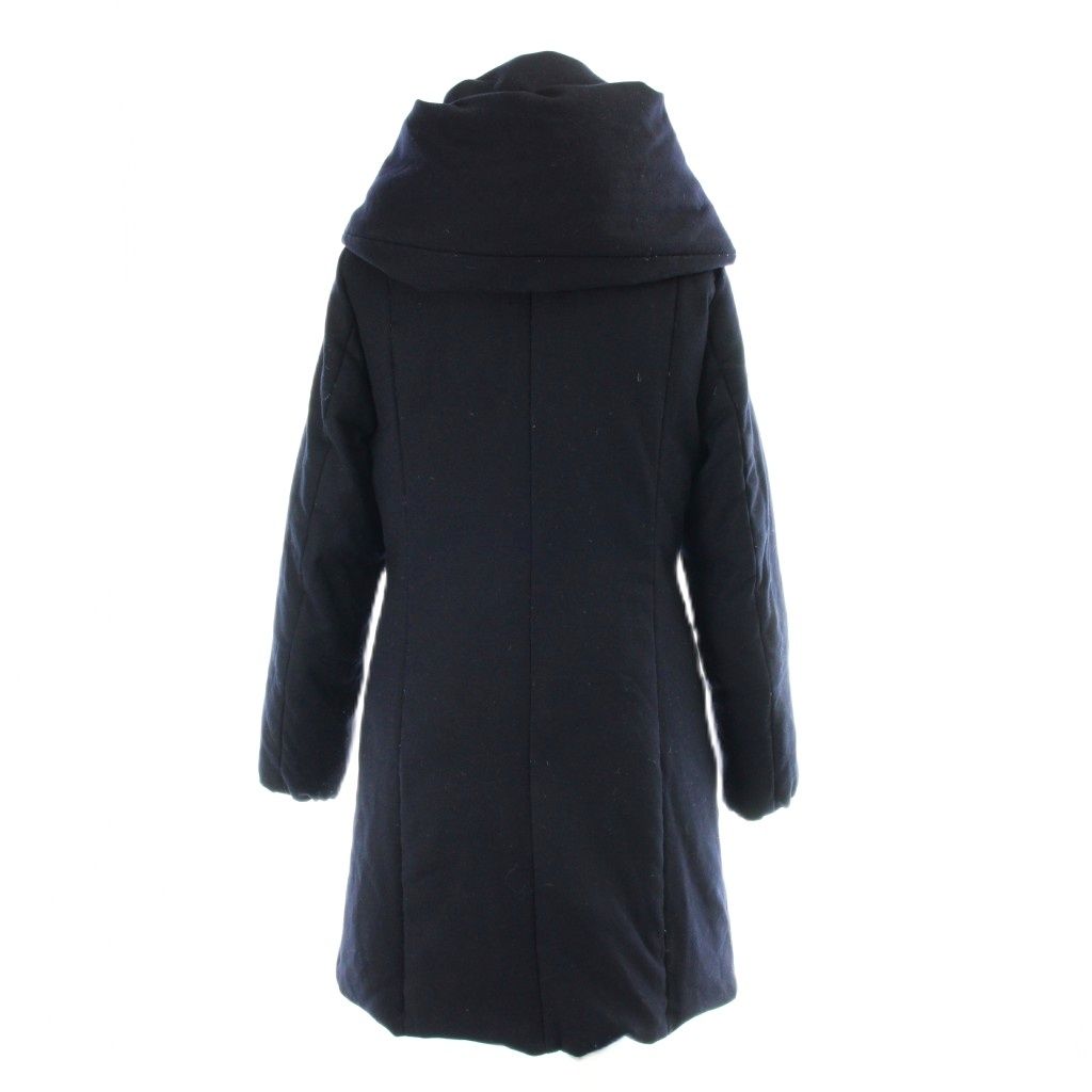アナイ ANAYI ダウンコート ウール カシミヤ混 38 紺 ネイビー 無地