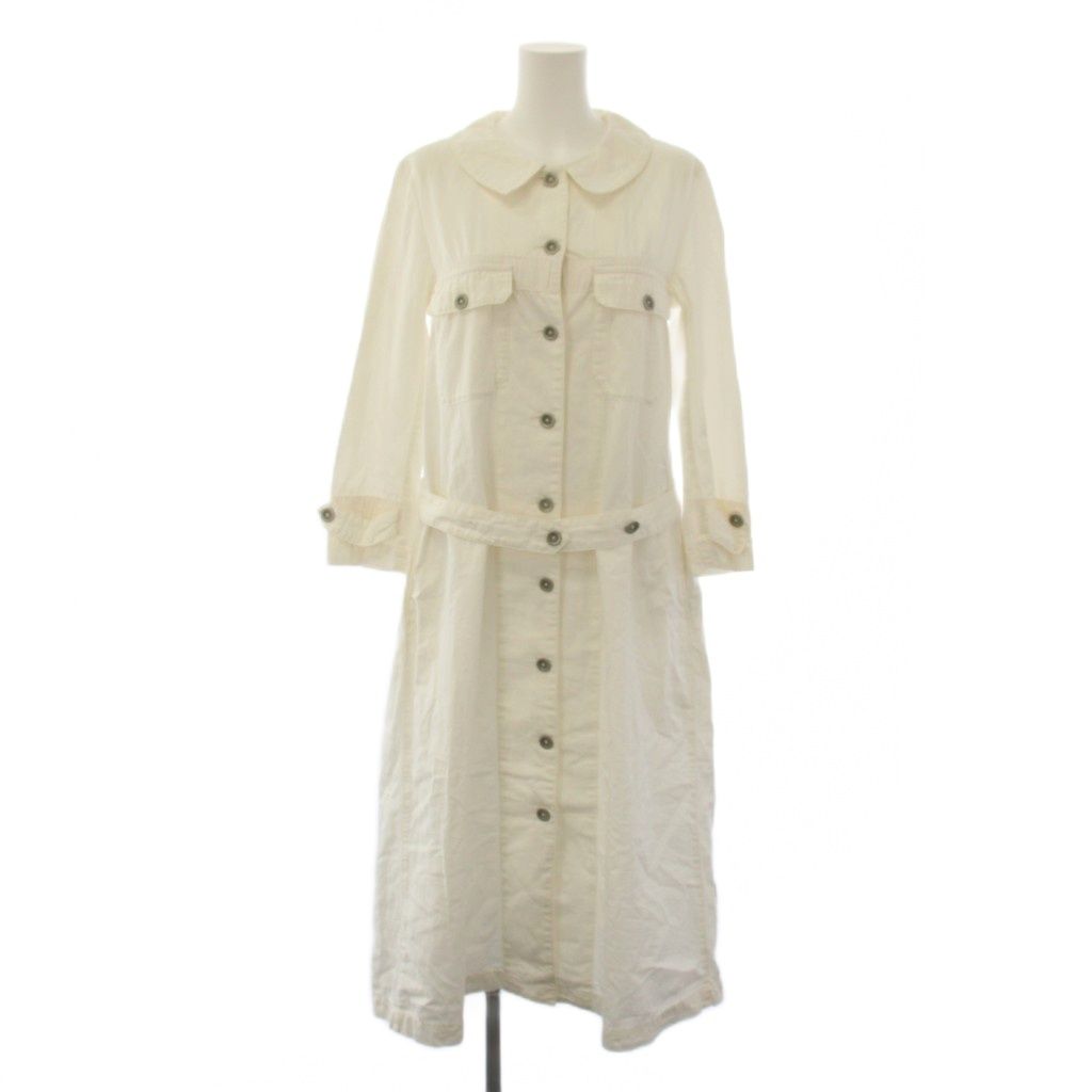 ナイジェルケーボン NIGEL CABOURN シャツワンピース ロング 長袖 リネン 6 白 8034853007 /BM17