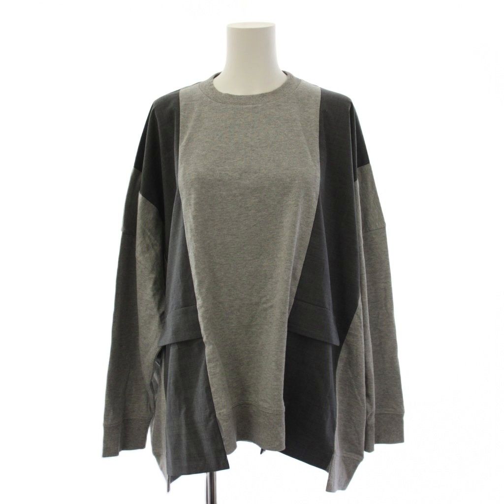 エンフォルド ENFOLD 25AW SWELL-HEM PULLOVER カットソー 長袖 38 グレー 300IA280-2441 /BM34