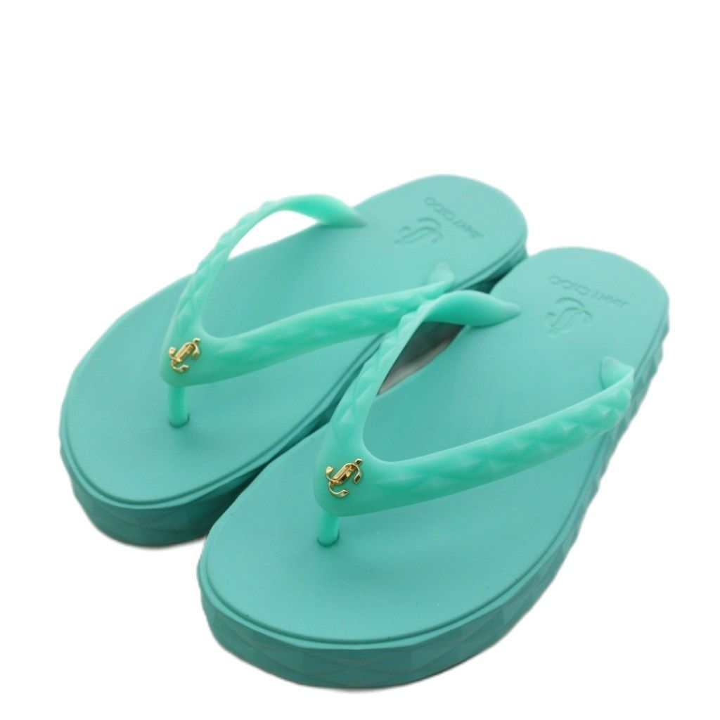 ジミーチュウ JIMMY CHOO DIAMOND ビーチサンダル 25cm 水色 ライトブルー /AN57