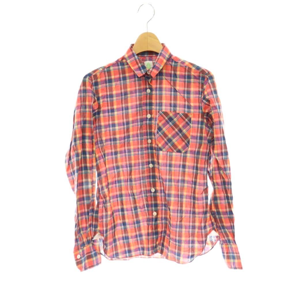 フィナモレ finamore シャツ チェック 長袖 40 マルチカラー/DF □MA
