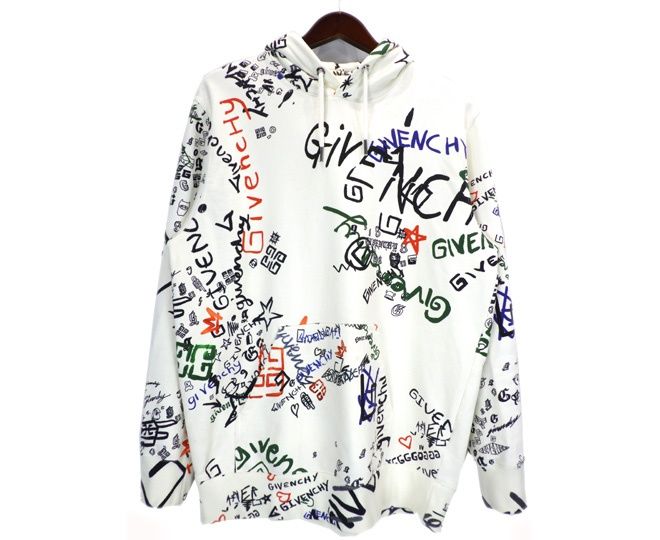 ジバンシィ GIVENCHY 【 BMJ0GK30W3 】 ロゴ 総柄 フーディ パーカー h8485