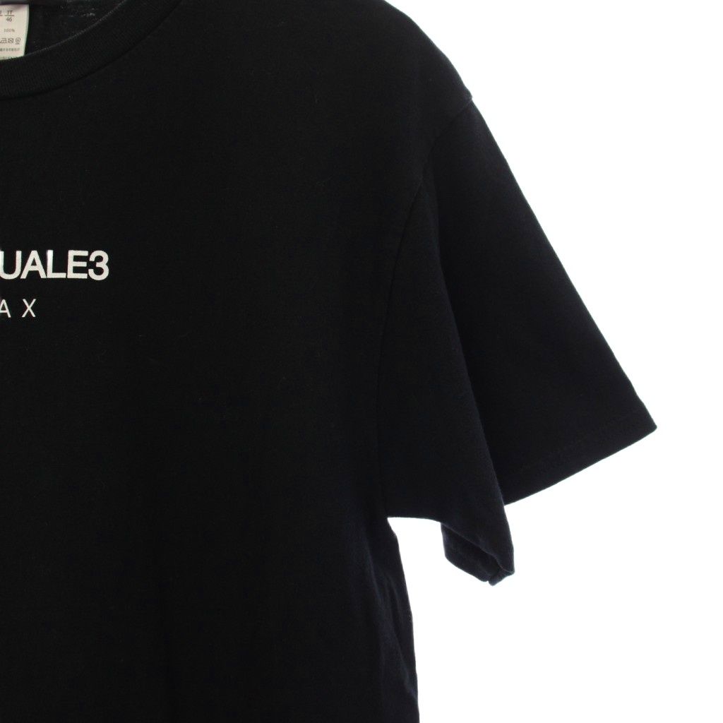 ウノピュウノウグァーレトレ 1PIU1UGUALE3 Tシャツ カットソー 半袖 プリント M 黒 /BM53