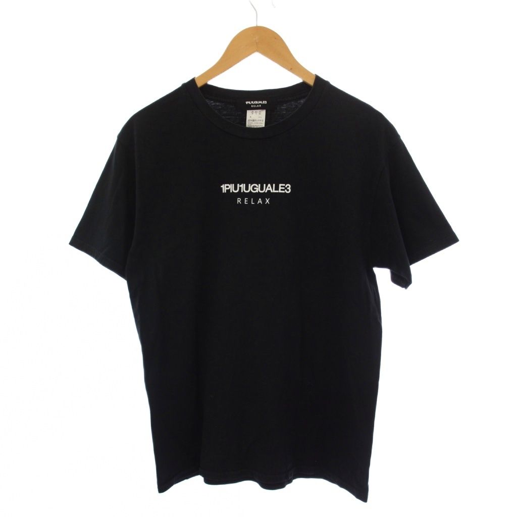 ウノピュウノウグァーレトレ 1PIU1UGUALE3 Tシャツ カットソー 半袖 プリント M 黒 /BM53