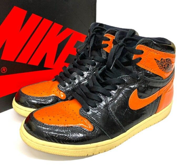 NIKE/ナイキ/555088-028/AIR JORDAN1/エアジョーダン1/スニーカー/ハイシャッタードバックボード3.0/サイズ27.5cm/オレンジ×ブラック/メンズ/FB3795