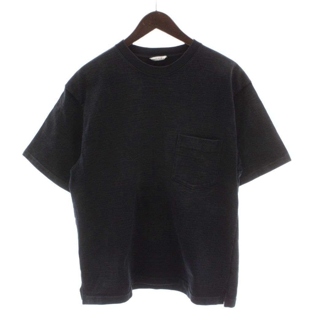 オーラリー AURALEE STAND-UP TEE Tシャツ コットン グレー 半袖 ラウンドネック A7ST02SU /GG51