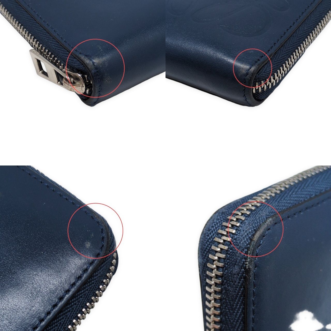 LOEWE ロエベ 6カードジップウォレット パース ネイビー LOEWE ロエベ 6CARD ZIP WALLET ジップウォレット コインケース カード