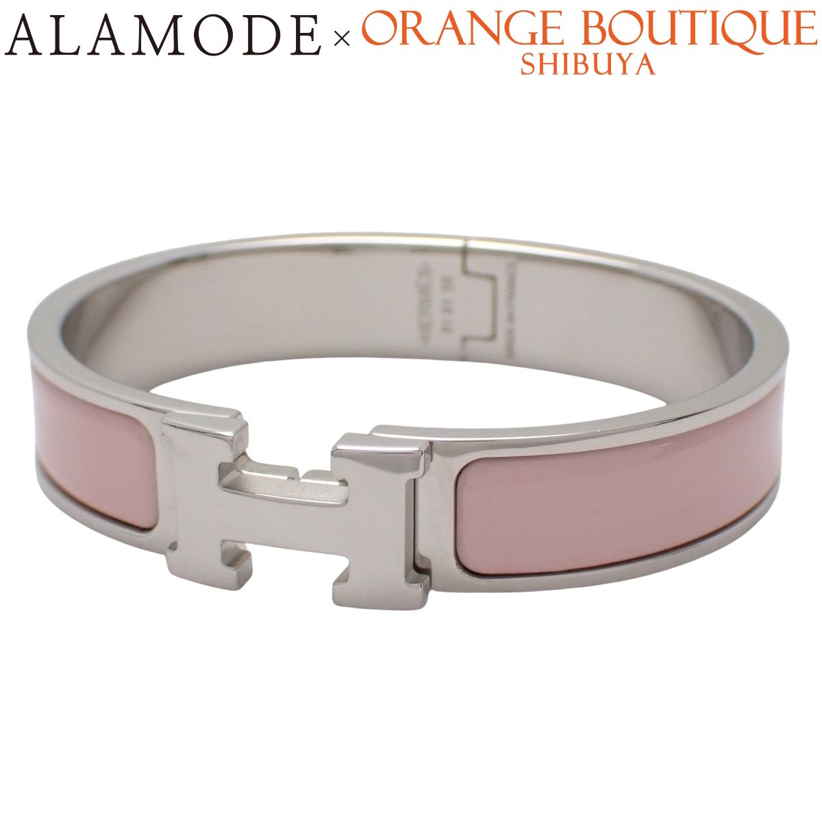 HERMES(エルメス) クリックH PM メタル エナメル バングル Hバングル クリッククラック ピンク シルバー銀 レディース 40802203588【アラモード】