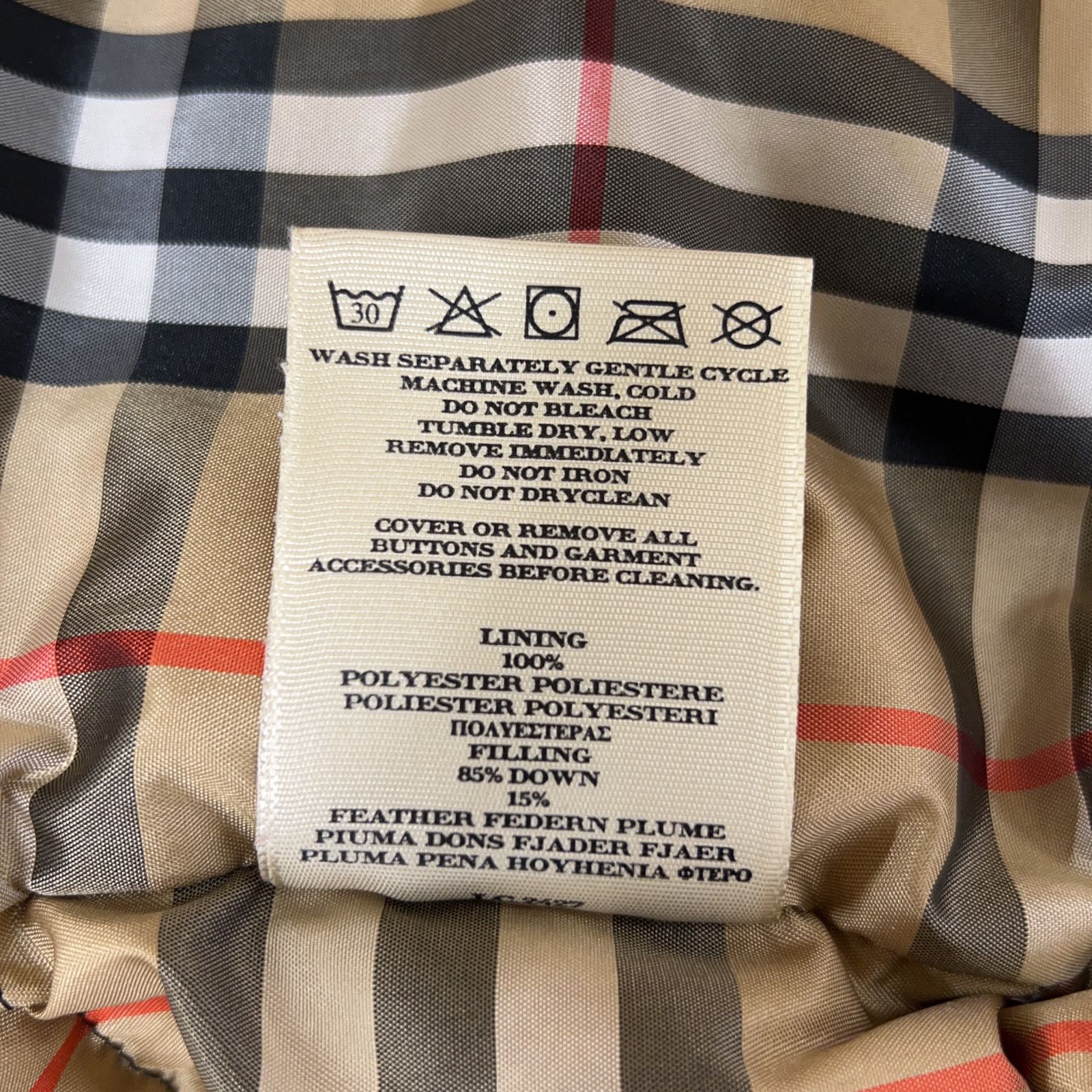Burberry LONDON バーバリーロンドン 裏地ノヴァチェック ダウン