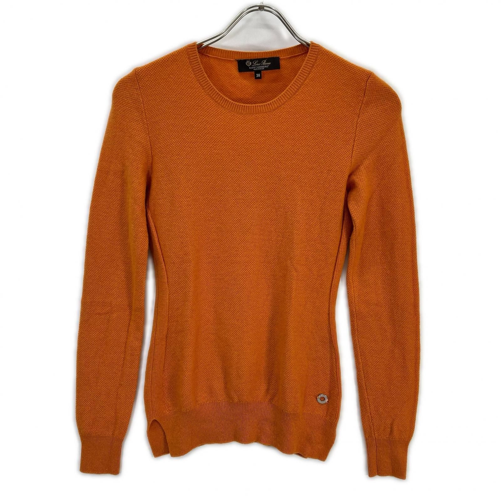 J7086 美品 ロロピアーナ 現行タグ コットンシルクニット オレンジ系 50 Loro Piana ロロピアーナ FAG1197 オレンジ ベビーカシミヤ ニット