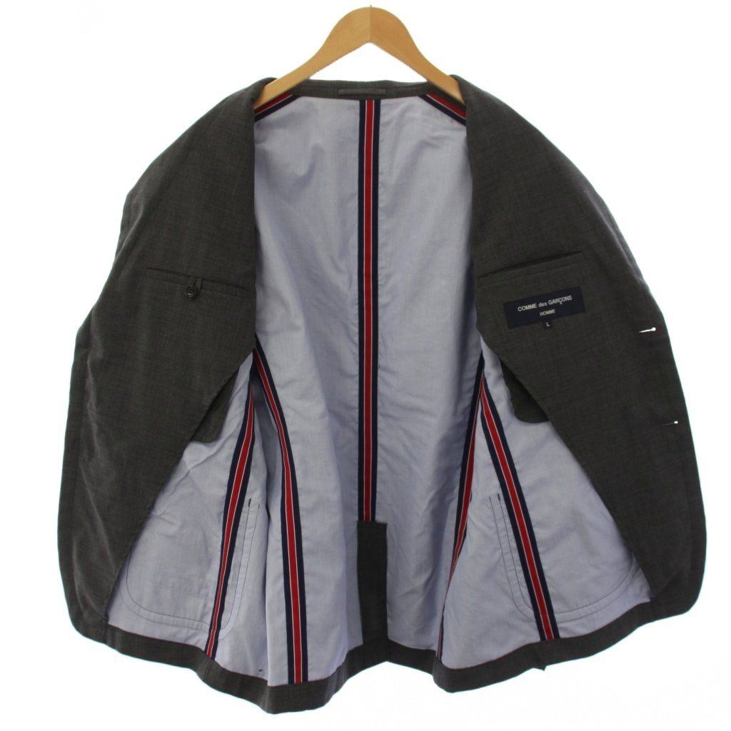 コムデギャルソンオムオム AD2019 テーラードジャケット ウール L グレー コムデギャルソンオムオム COMME des GARCONS HOMME HOMME AD2019