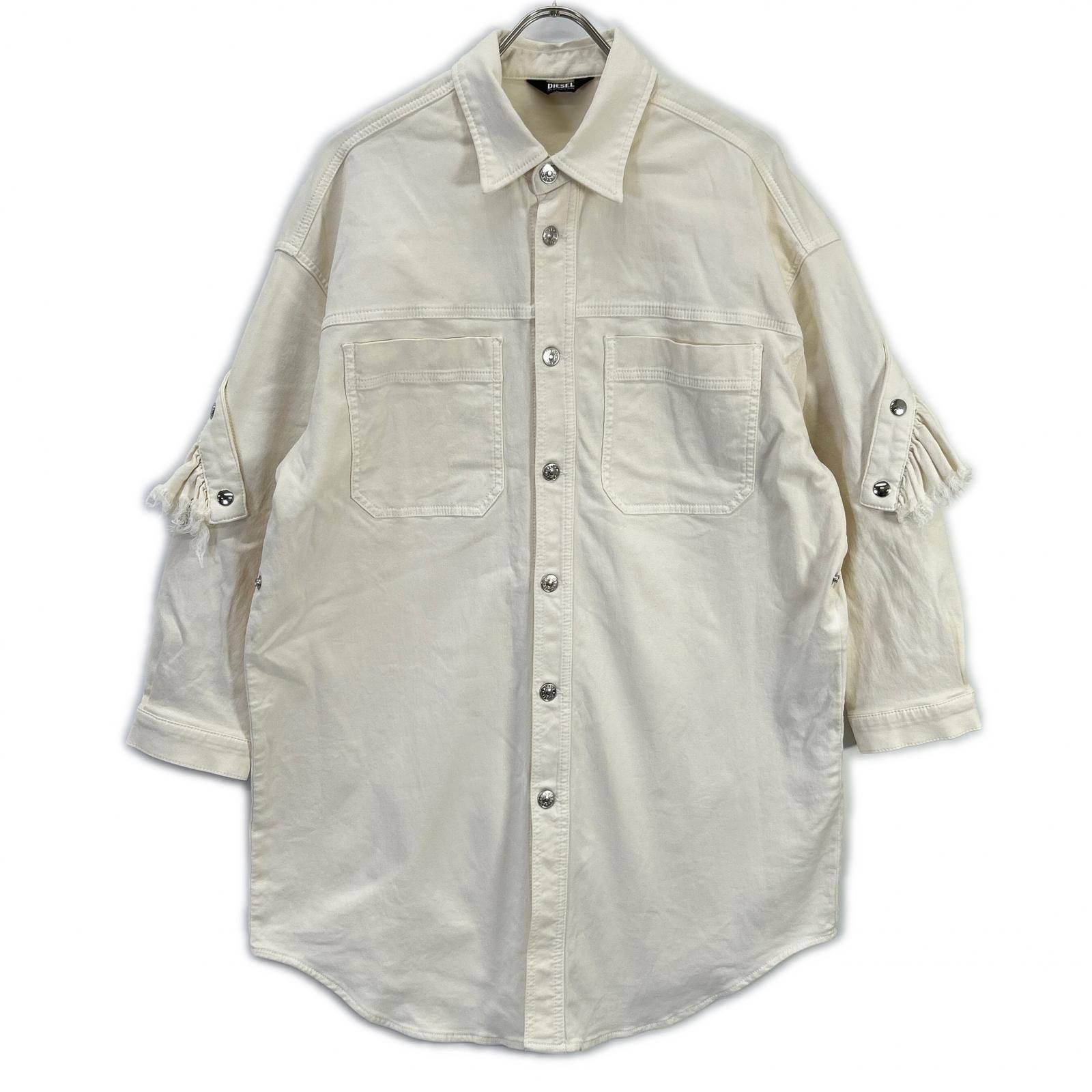 DIESEL ディーゼル ホワ色 フリルデザイン デニムシャツ XXS - メルカリ