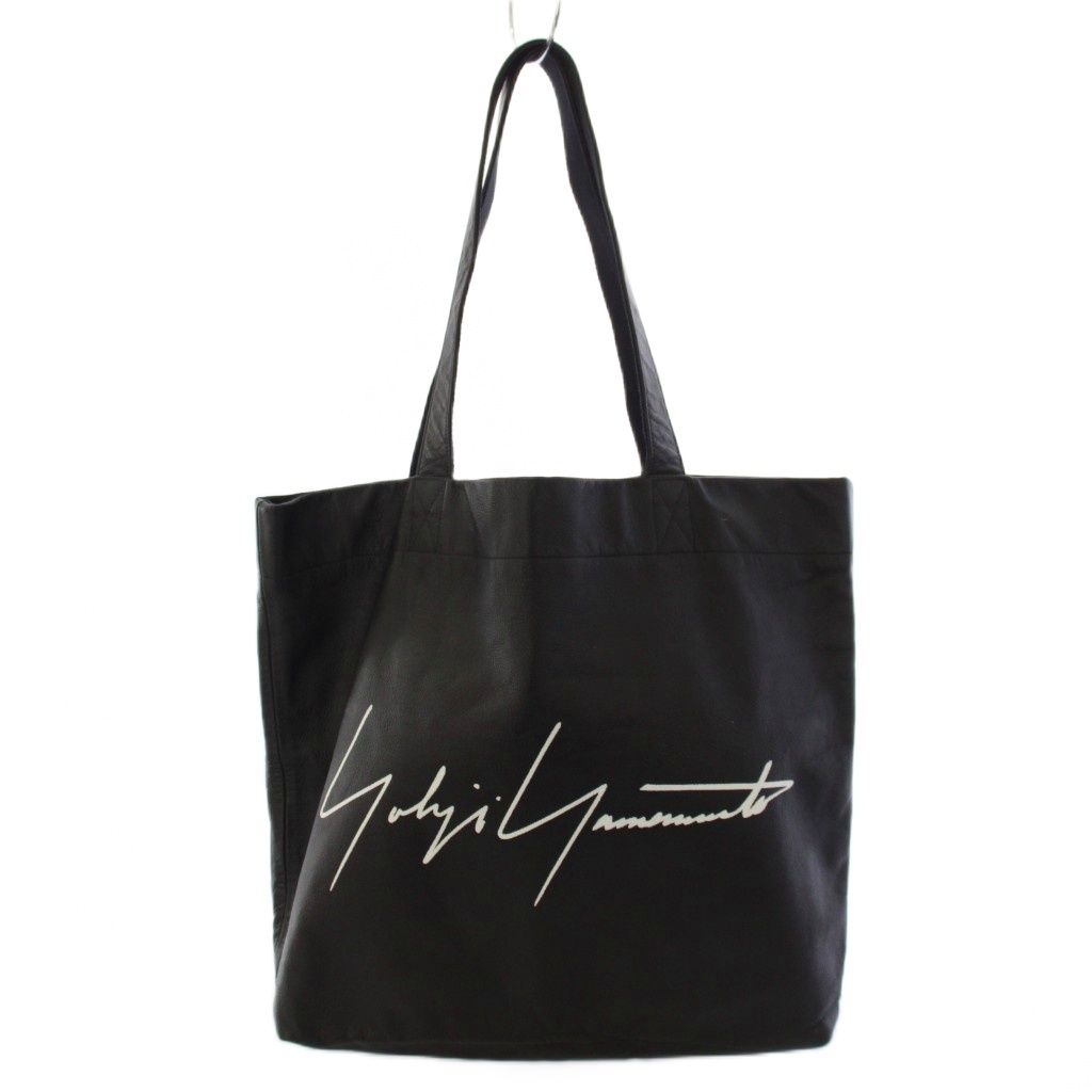 ヨウジヤマモト YOHJI YAMAMOTO トートバッグ ロゴ レザー 黒 /BM3