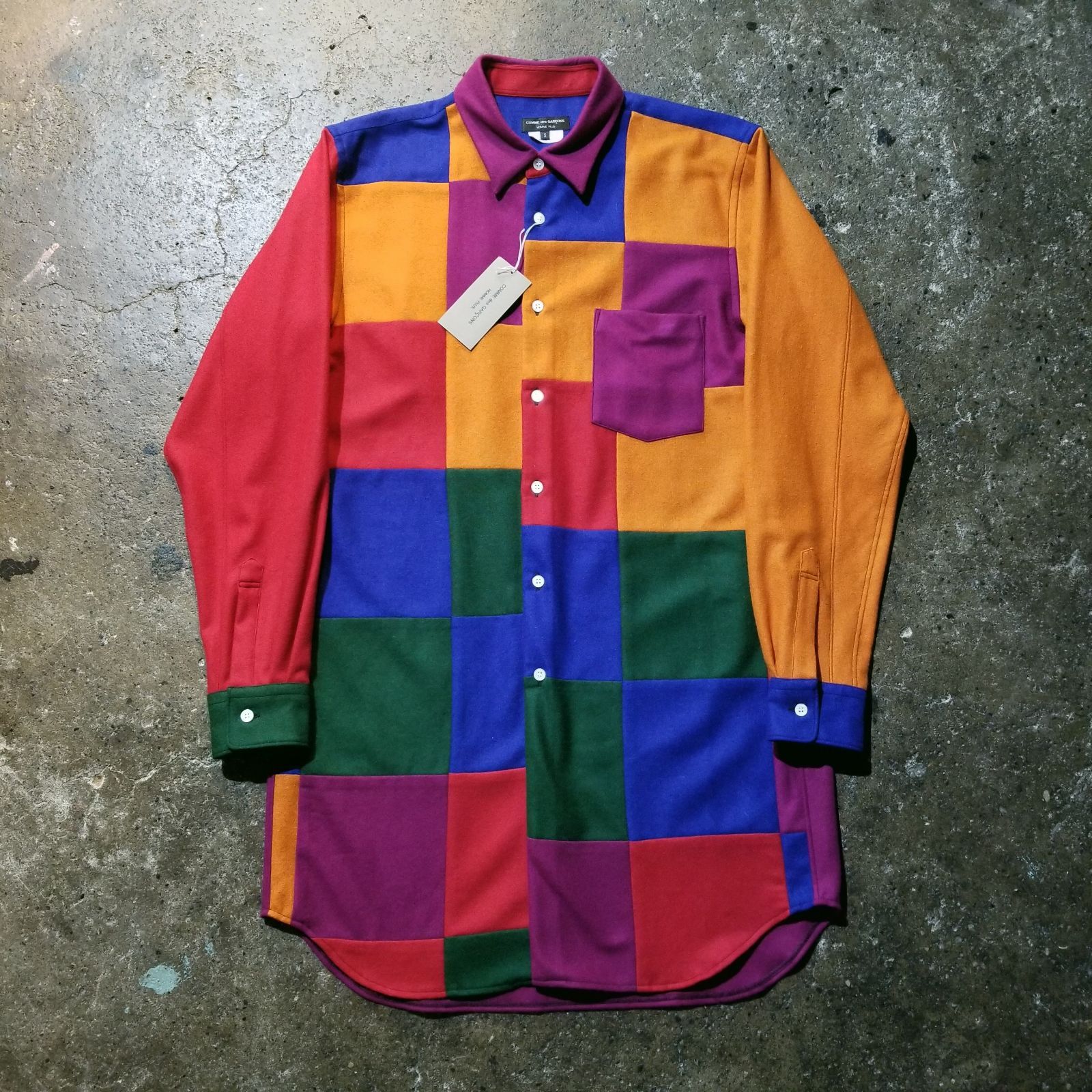 COMME des GARCONS HOMME PLUS 25aw パッチワークロングシャツ S