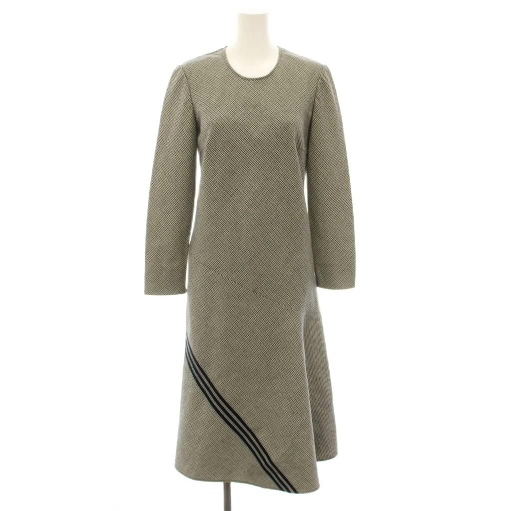 メゾンマルジェラ 1 Maison Margiela 1 マルタンマルジェラ 19SS ワンピース ロング 長袖 千鳥格子柄 ライン 40 黒 ブラック 白 ホワイト S51CU0068 /YT21
