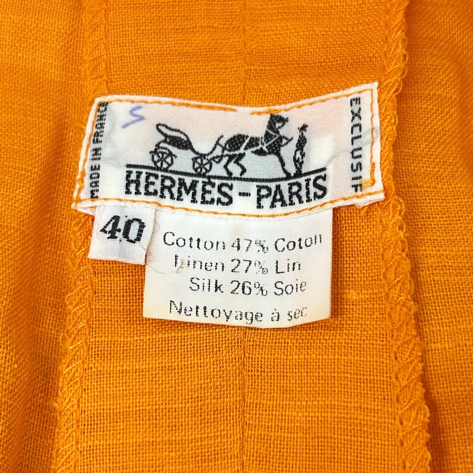 HERMES エルメス オレンジ リネン EXCLUSIF 40 - メルカリ