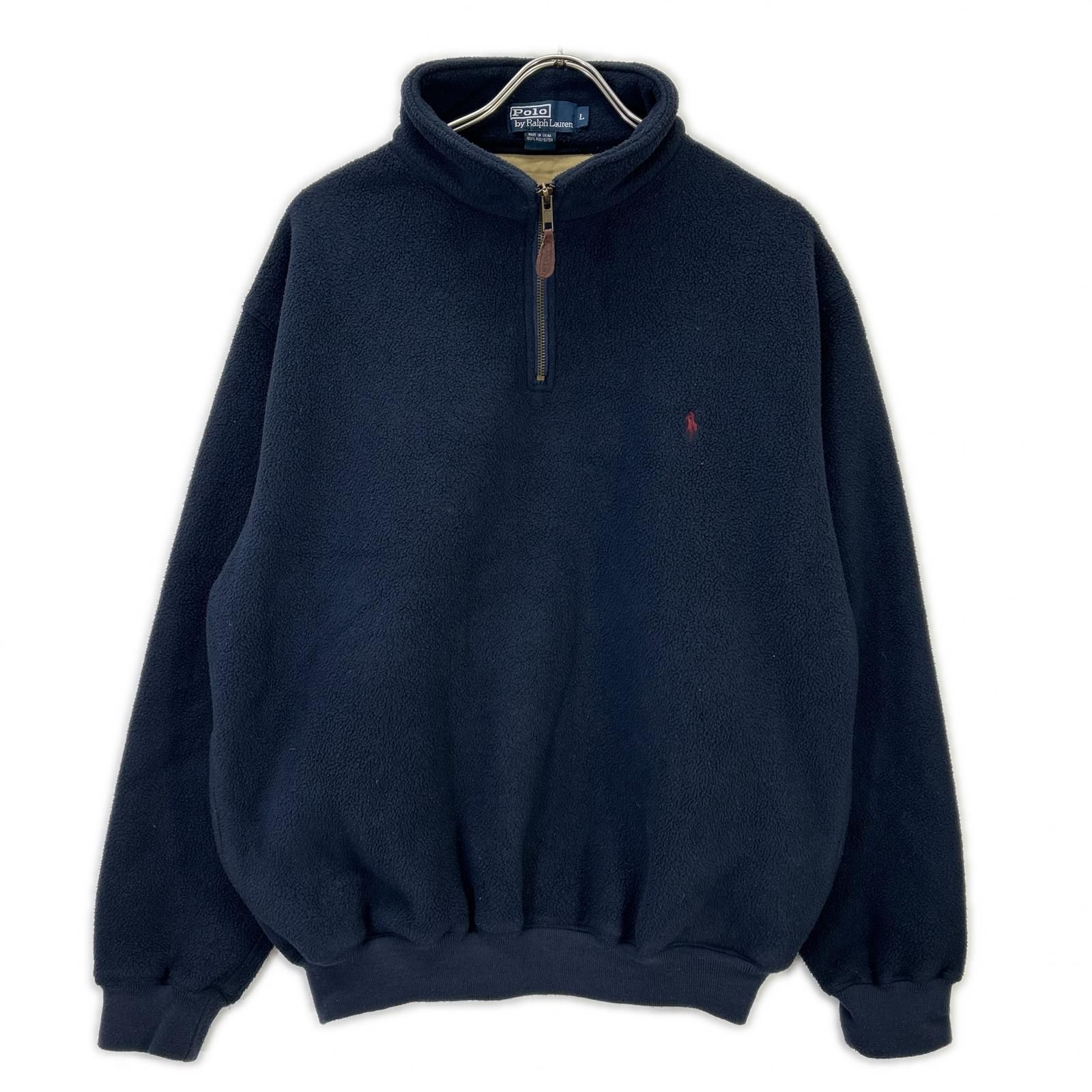 RALPHLAUREN ラルフローレン 90S ネイビー フリース ハーフジップ