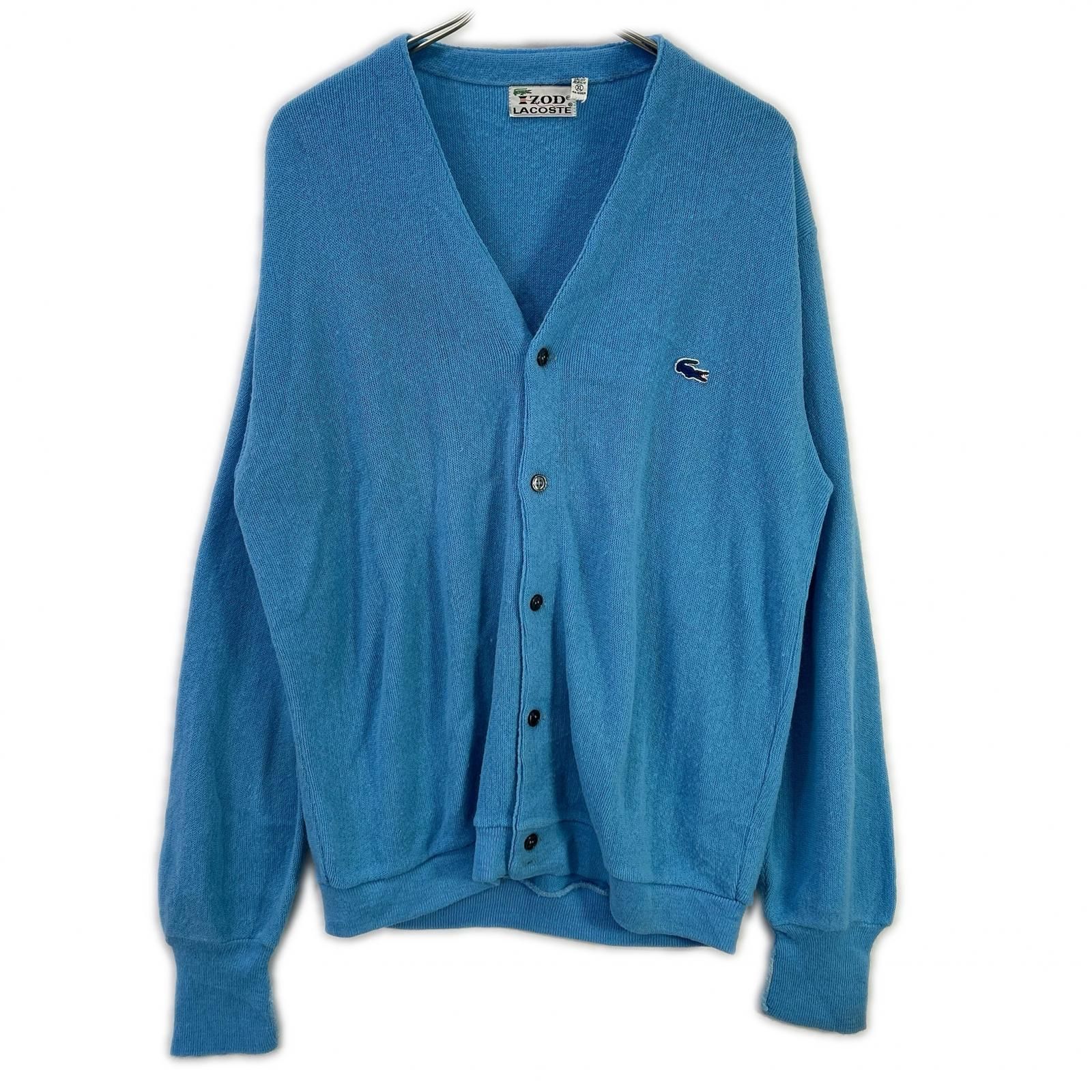 Lacoste ラコステ 70S 糸巻きタグ ブルー カーディガン XL - メルカリ