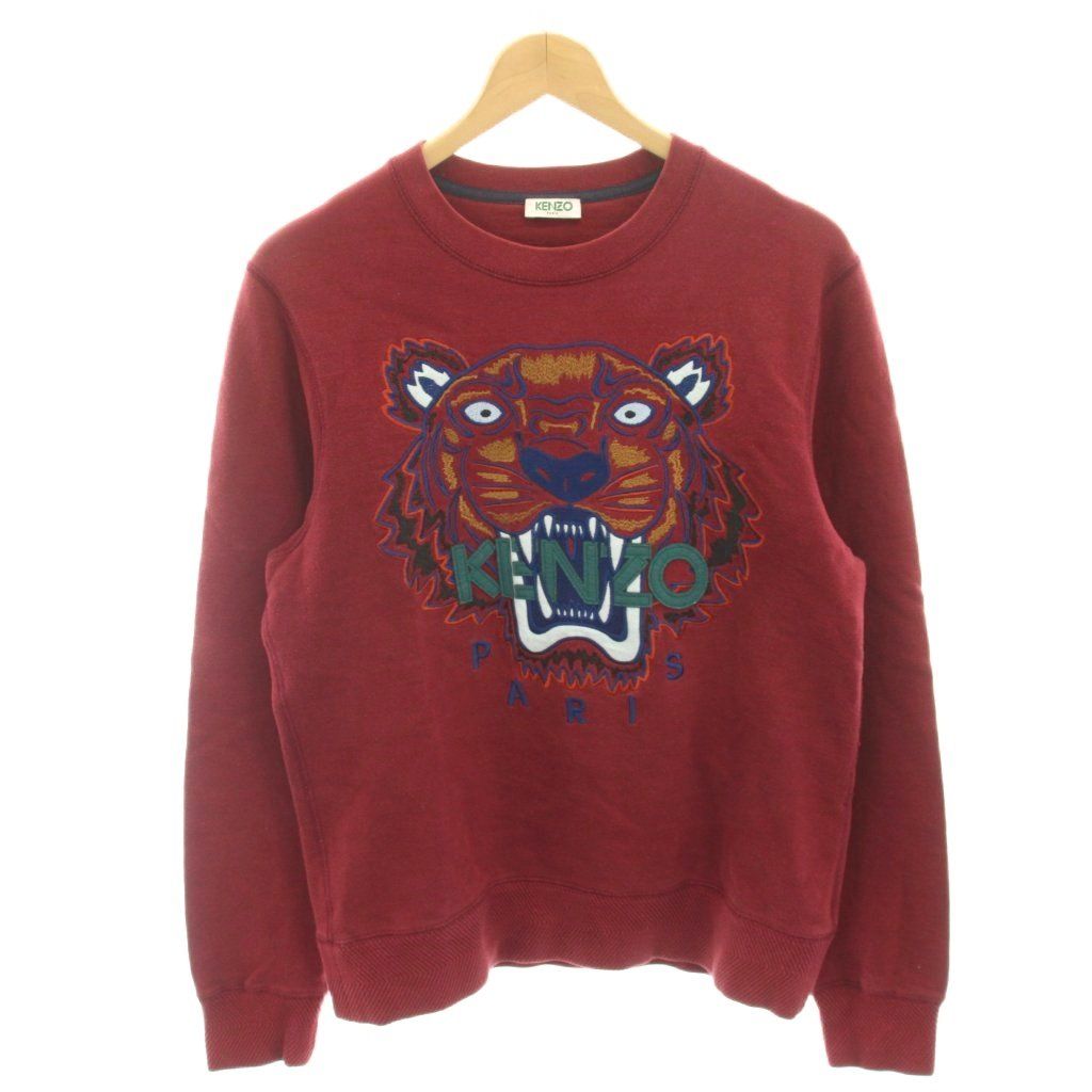 ケンゾー KENZO スウェット トレーナー タイガー刺繍 長袖 S ボルドー