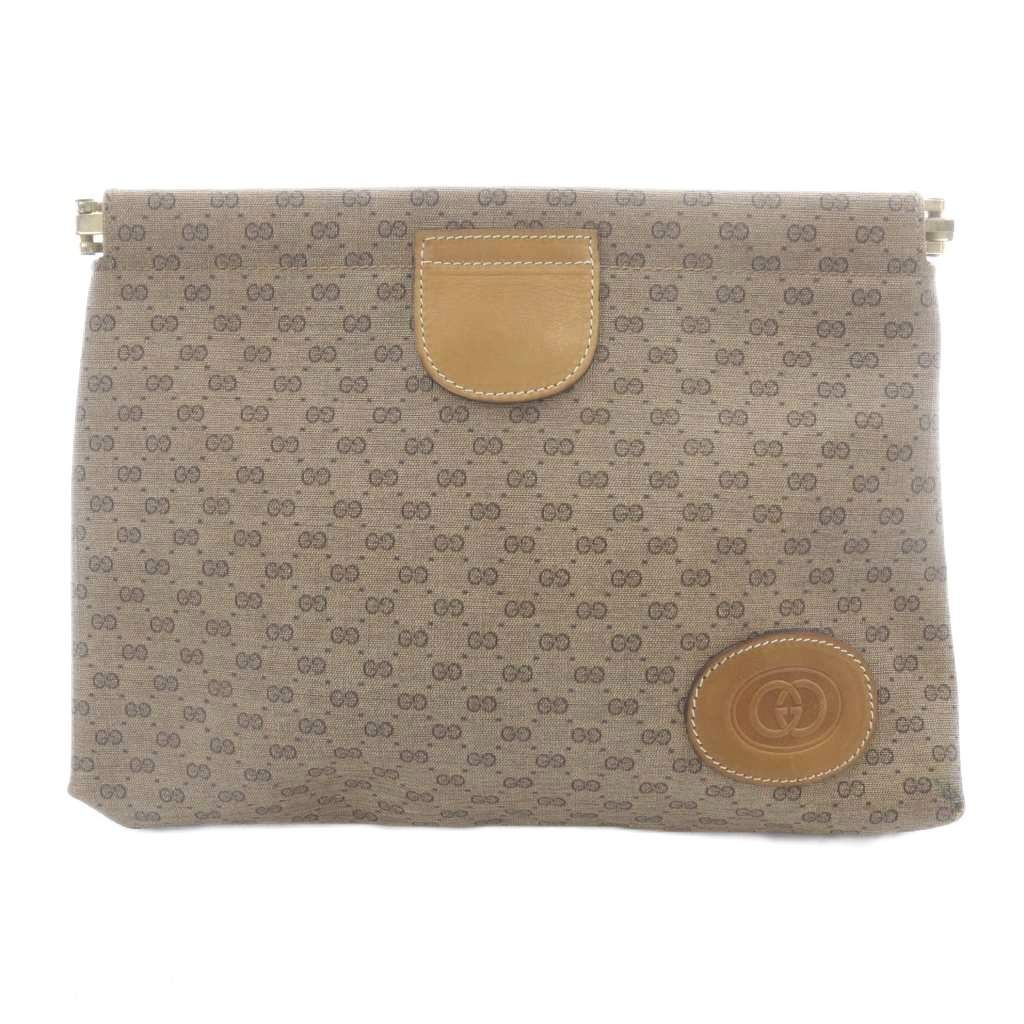 グッチ GUCCI ヴィンテージ GG柄 クラッチバッグ 茶色 ブラウン